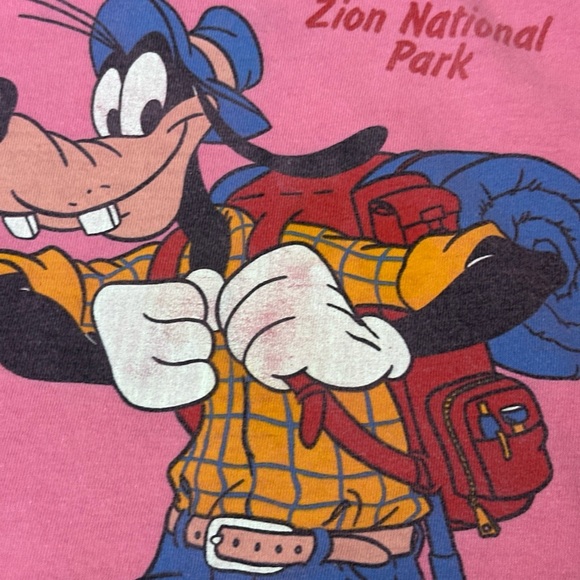 Vintage Single Stitch Walt Disney Company Goofy Zion National Park T Shirt Sz XL - Picture 4 of 9
